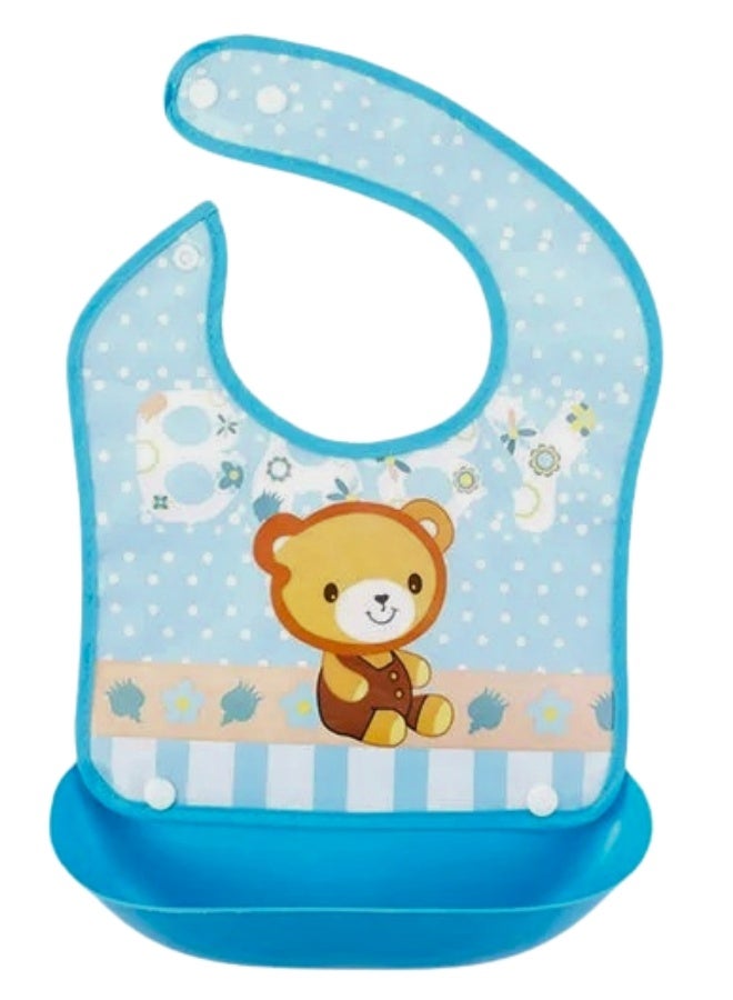 فالمر بافتات طعام للأطفال من السيليكون مزودة بجيب سيليكون لالتقاط الطعام مقاومة للماء وقابلة للغسل ومناسبة للأولاد والبنات - Image 1