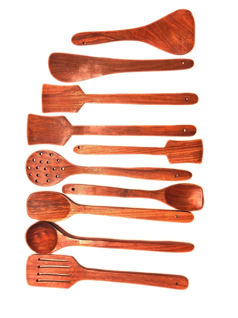Whitecloud TRANSFORMING HOMES Whitecloud TRANSFORMING HOMES Cooking and Serving Spoon Wooden Set of 10  - Image 2