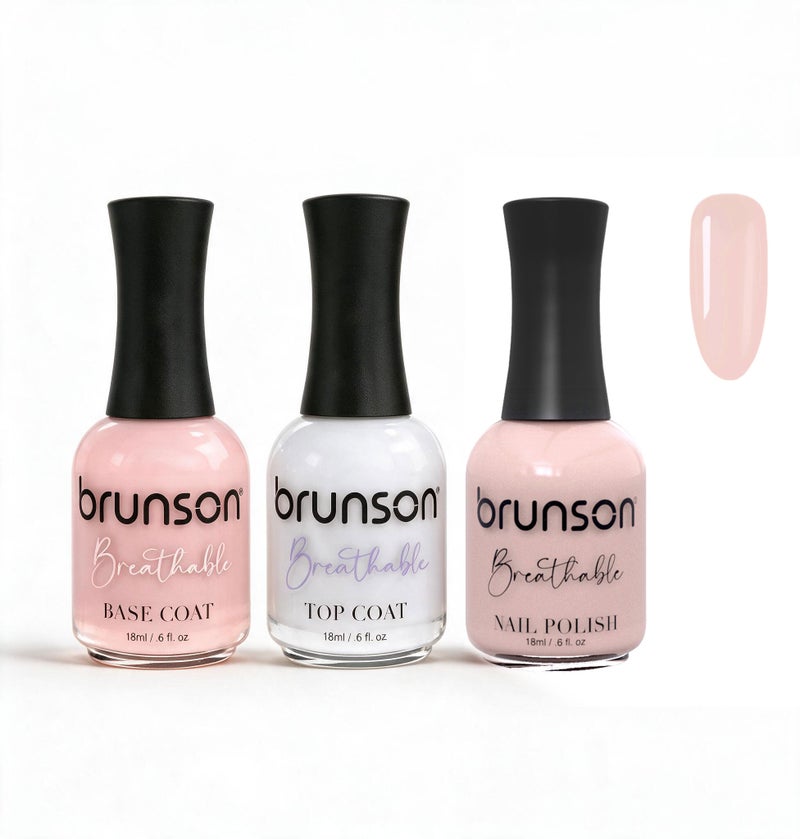 Peelable Nail Polish Set – Brunson Halal Peel-Off Nail Polish | Breathable Water-Based Nail Polish & Wudu-Friendly Peelable Nail Enamel | Quick-Dry Vegan Non-Toxic Manicure Set with Base Coat & Top Coat