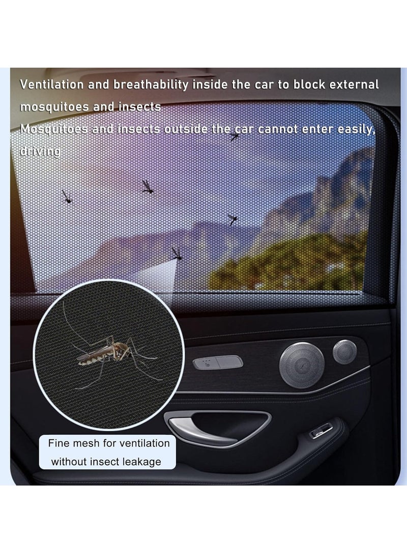 GUDOO نافذة السيارة الجانبية، مظلة الشمس، ستائر الخصوصية، ستائر الخصوصية، نسيج شبكي مسامي، كتلة حرارية للحماية من الأشعة فوق البنفسجية، حماية من الحشرات، شاشات نافذة السيارة الممتدة لتخييم الأطفال - Image 2