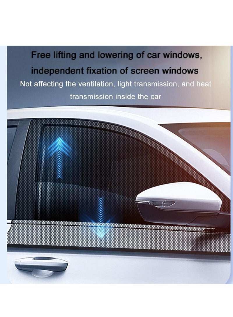GUDOO نافذة السيارة الجانبية، مظلة الشمس، ستائر الخصوصية، ستائر الخصوصية، نسيج شبكي مسامي، كتلة حرارية للحماية من الأشعة فوق البنفسجية، حماية من الحشرات، شاشات نافذة السيارة الممتدة لتخييم الأطفال - Image 3