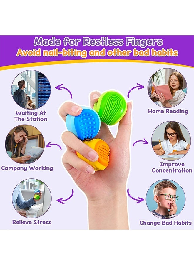 Quantum 3 PCS Fidget Toys Sensory Stone for Kids, Double Sided Textured Sensory Toys, Quiet Stress Fidget Gadget for Student Classroom - Image 3