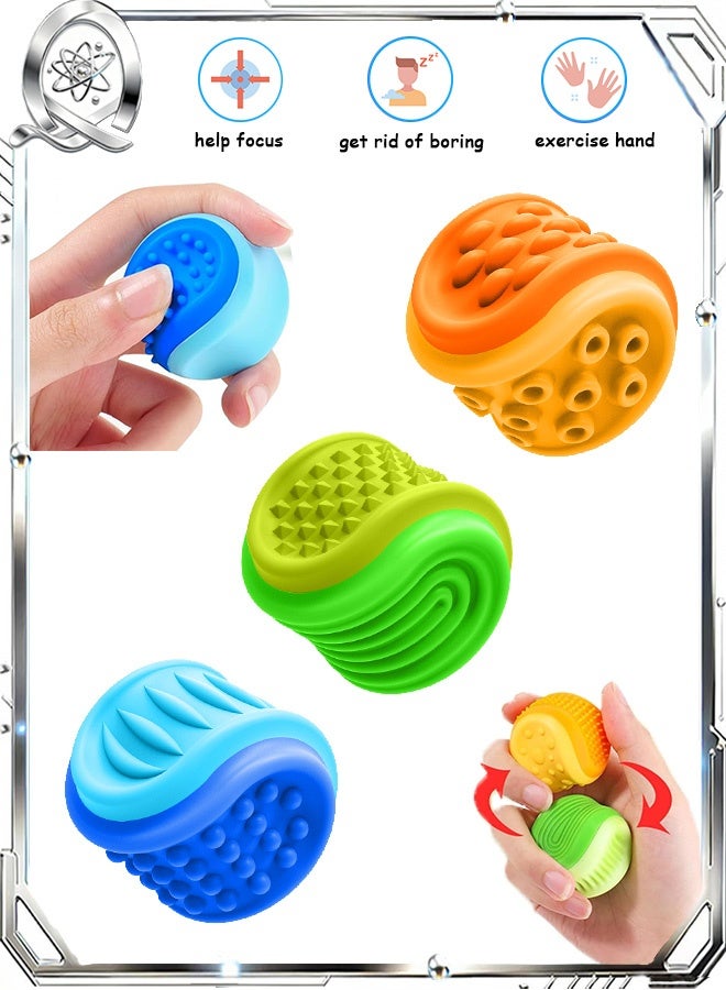Quantum 3 PCS Fidget Toys Sensory Stone for Kids, Double Sided Textured Sensory Toys, Quiet Stress Fidget Gadget for Student Classroom - Image 1