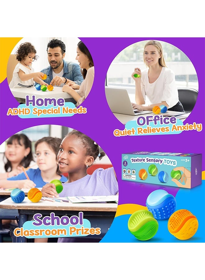 Quantum 3 PCS Fidget Toys Sensory Stone for Kids, Double Sided Textured Sensory Toys, Quiet Stress Fidget Gadget for Student Classroom - Image 5