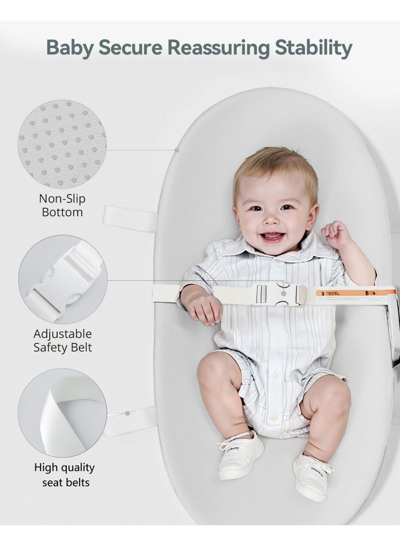 WALALLA Baby Changing Pad with Wipeable & Waterproof PU Cover, Contoured Diaper Changing Pad for Dresser with Non-Slip Safety Belt, Portable and Lightweight, Large Cushioned Foam, Grey - Image 4