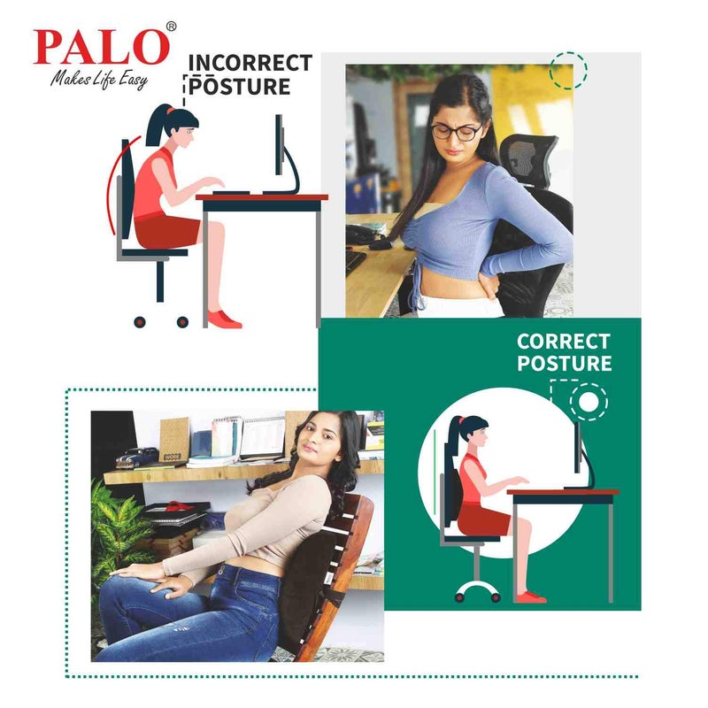 PALO Premium Ergonomic Backrest with Memory Foam Black - Image 5