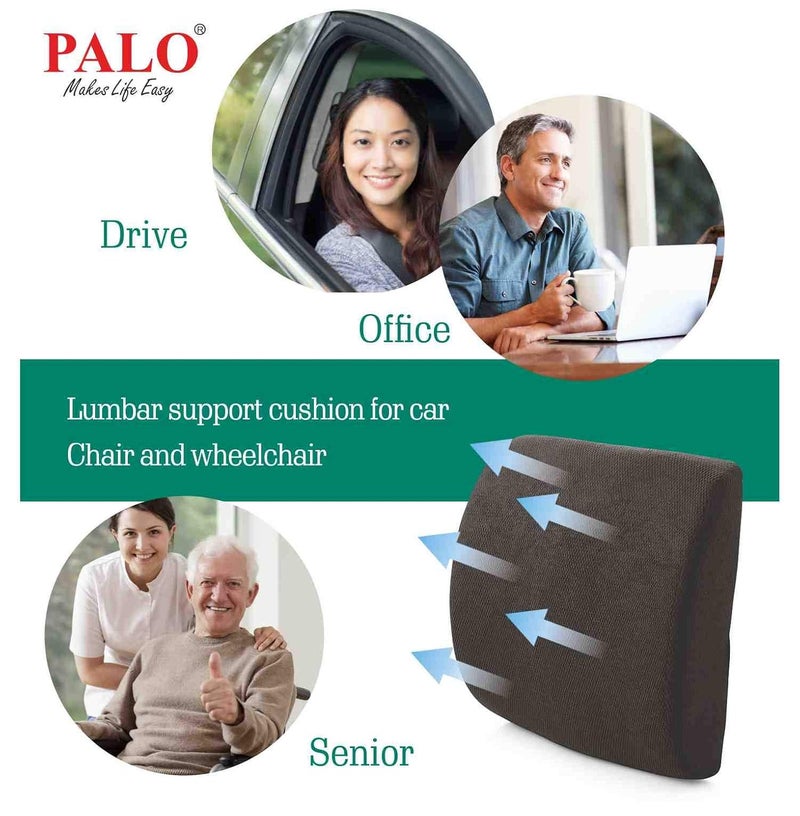 PALO Premium Ergonomic Backrest with Memory Foam Black - Image 4