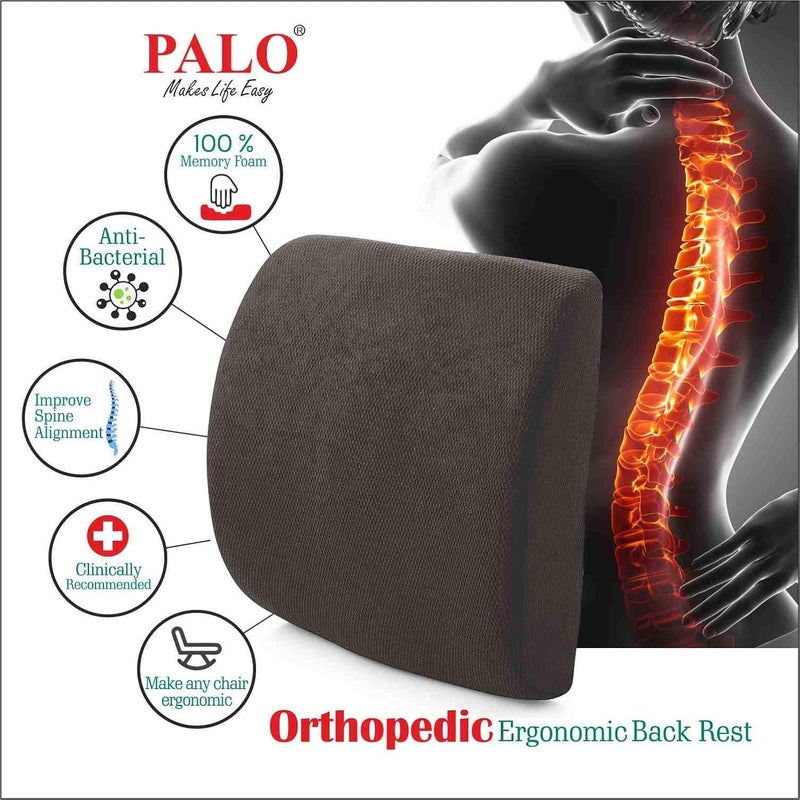 PALO Premium Ergonomic Backrest with Memory Foam Black - Image 3