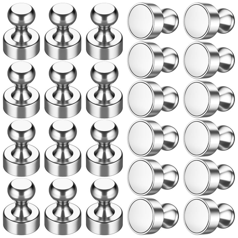Grtard Grtard 24pack Magnetic Push Pins Refrigerator Magnets Brushed Nickel Push Pin Magnets Perfect for Fridge Magnets Office Magnets Whiteboard Magnets Map Magnets 