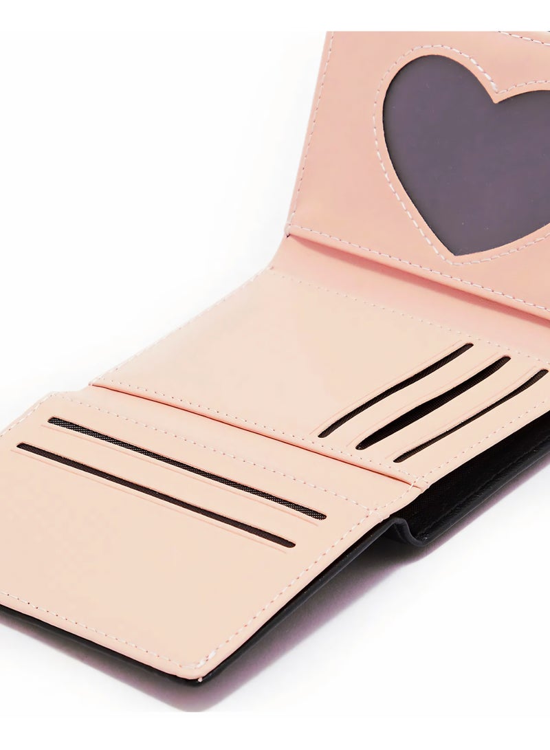 Cute Bunny Small Wallet – Multi-Pocket Design with Snap Closure , Practical & Stylish Design / Black - Image 3