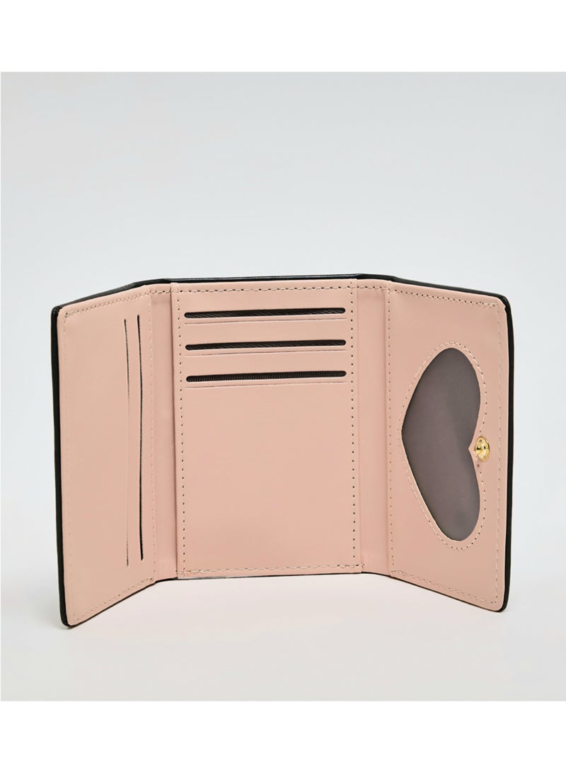 Cute Bunny Small Wallet – Multi-Pocket Design with Snap Closure , Practical & Stylish Design / Black - Image 2