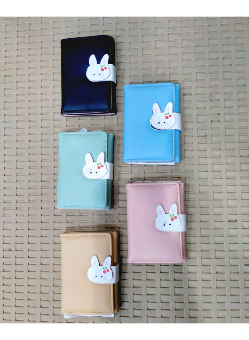 Cute Bunny Small Wallet – Multi-Pocket Design with Snap Closure , Practical & Stylish Design / Black - Image 4