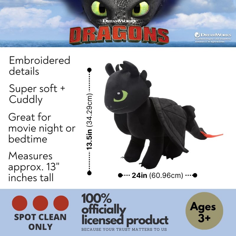 Franco How To Train Your Dragon Toothless Bedding Super Soft Cozy Cuddle Pillow Buddy, (Officially Licensed Product) By Franco - Image 2