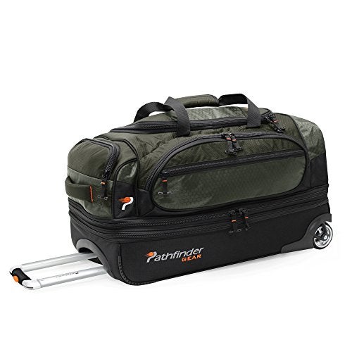 Pathfinder Gear 26 Inch Rolling Drop Bottom Duffel, Olive, One Size - Image 1