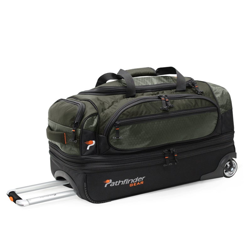 Pathfinder Gear 26 Inch Rolling Drop Bottom Duffel, Olive, One Size - Image 5