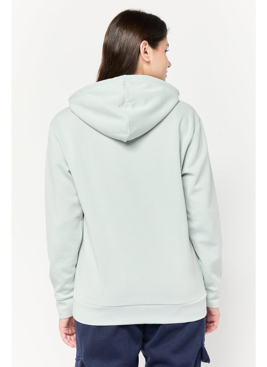 Adidas Women Sportswear Fit Long Sleeve Outdoor Hoodie, Sage Green  - Image 4