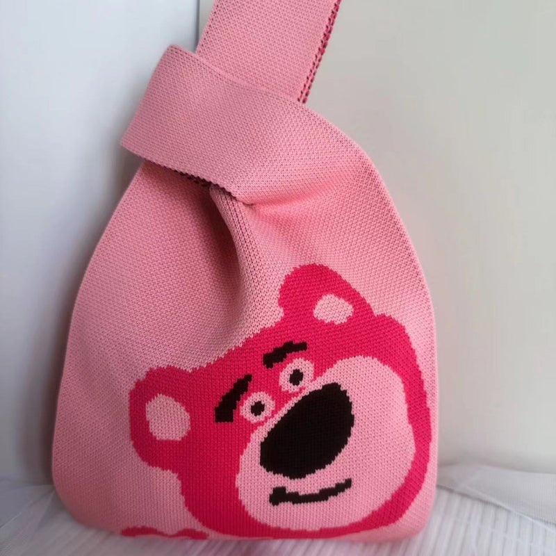 Ins Bag Knitted Bag Bow Bag Woven Bag Large Capacity Tote Bag Women - Image 4