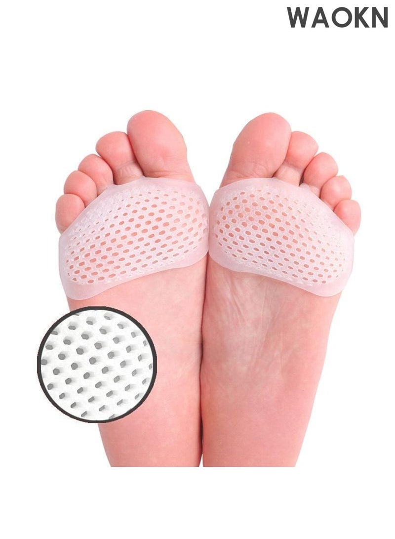 دبليو أيه أو كي أن وسادات مشط القدم للنساء 6 أزواج، وسادة مقدمة القدم المضادة للألم، نعل داخلي على شكل قرص العسل مضاد لألم القدم، وسائد مشط القدم من جل السيليكون القابل لإعادة الاستخدام بسمك إضافي وسائد القدم لتخفيف آلام كرة القدم، وسائد كرة القدم للنساء. - Image 1