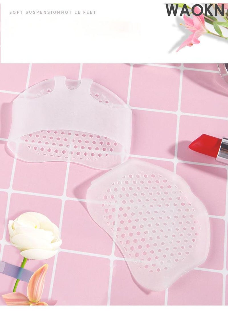 دبليو أيه أو كي أن وسادات مشط القدم للنساء 6 أزواج، وسادة مقدمة القدم المضادة للألم، نعل داخلي على شكل قرص العسل مضاد لألم القدم، وسائد مشط القدم من جل السيليكون القابل لإعادة الاستخدام بسمك إضافي وسائد القدم لتخفيف آلام كرة القدم، وسائد كرة القدم للنساء. - Image 2