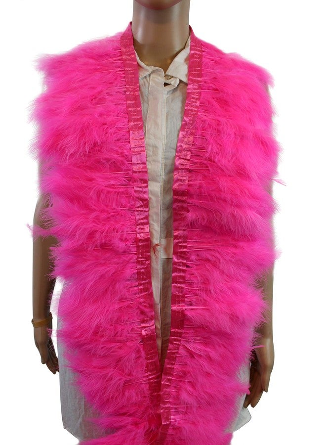 Flydreamfeathers شريط زينة من ريش الديك الرومي المارابو بطول ياردتين وارتفاع 6-7 بوصات، إكسسوارات ملابس، ريش، مادة زخرفية يمكنك صنعها بنفسك (لون وردي فاتح) - Image 1