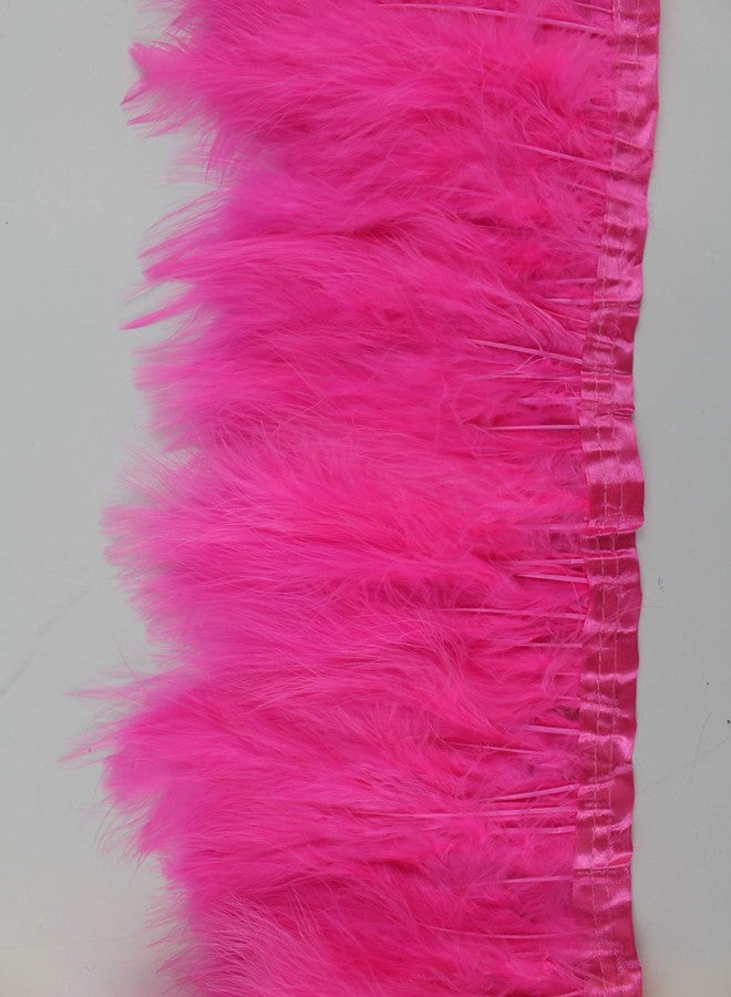 Flydreamfeathers شريط زينة من ريش الديك الرومي المارابو بطول ياردتين وارتفاع 6-7 بوصات، إكسسوارات ملابس، ريش، مادة زخرفية يمكنك صنعها بنفسك (لون وردي فاتح) - Image 3