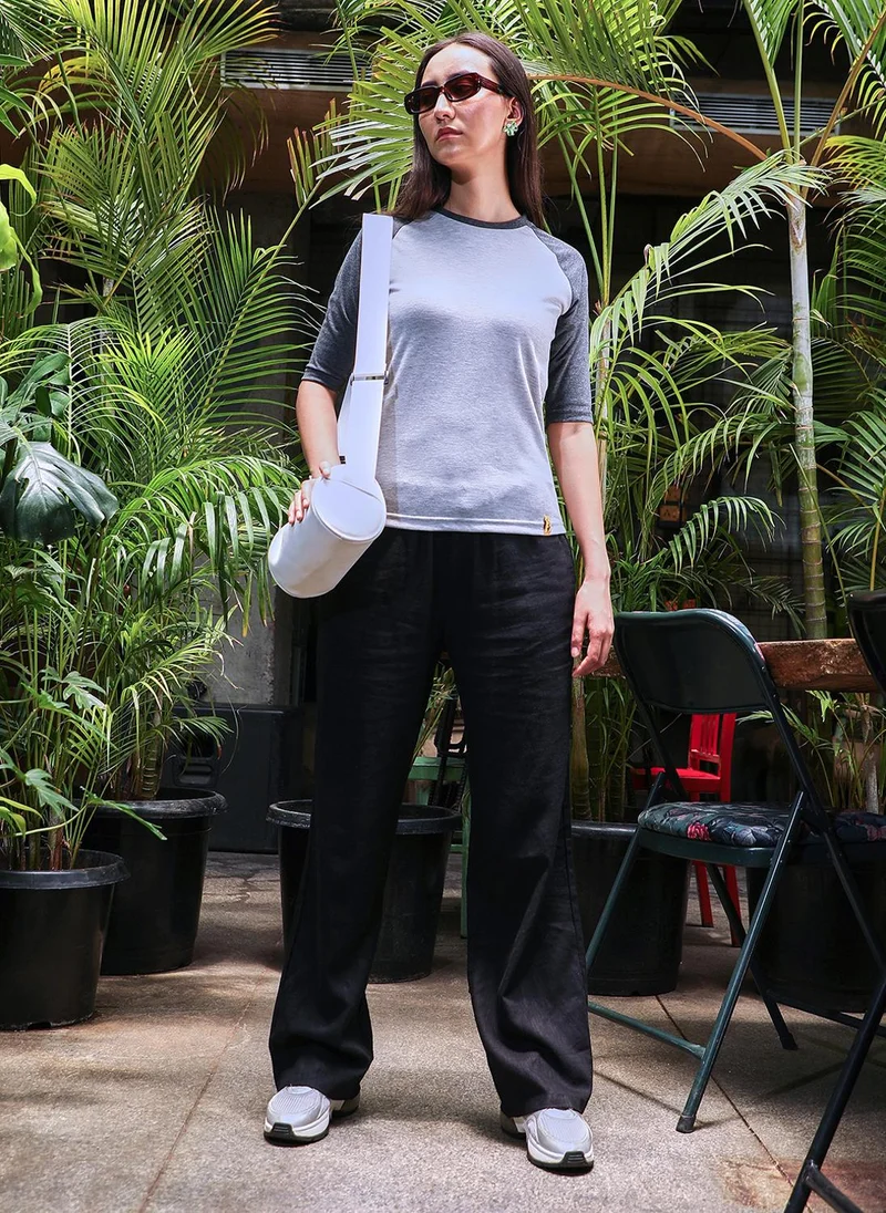 بينيا كولادا Women's Moon Grey Raglan-Sleeved Top