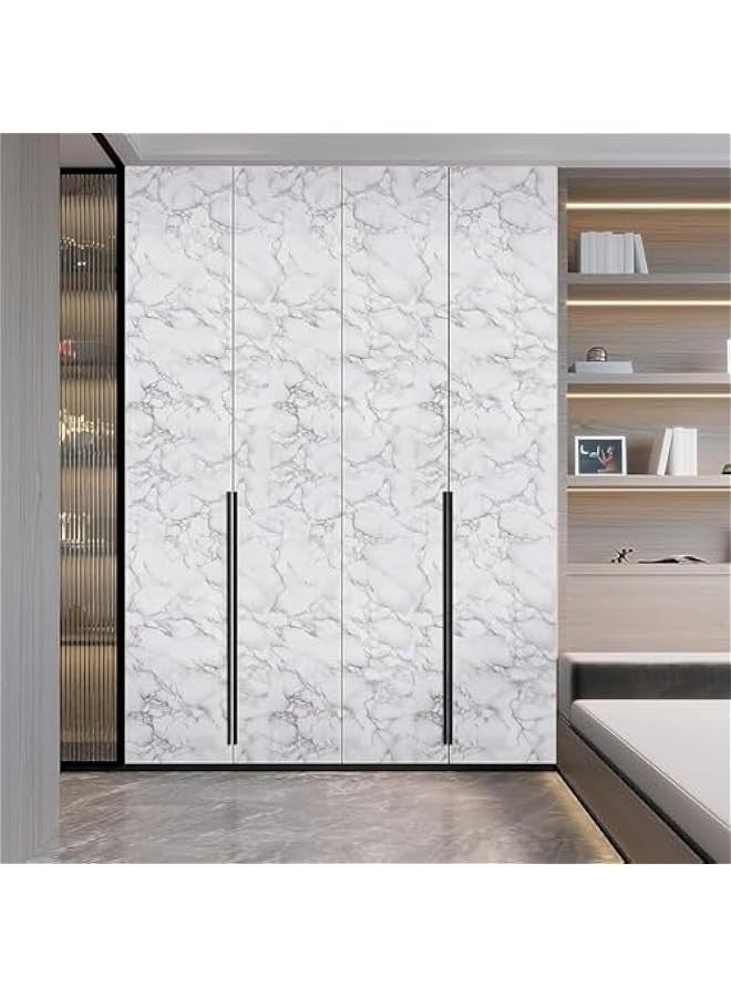 تراسل ورق حائط رخامي مقاس 60 × 500 سم، ورق حائط رخامي لاصق، ورق حائط ذاتي اللصق والتقشير، ورق حائط مقاوم للماء مقاوم للزيت لسطح المطبخ والحمام وأثاث خزانة المطبخ - Image 4