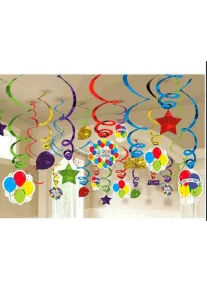Nariele 50-Piece Balloon Bash Birthday Swirl Decoration Set