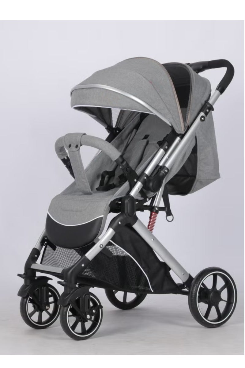 بيبي كارا عربية أطفال خفيفة الوزن لحديثي الولادة بلمسة واحدة قابلة للطي وتخزين إضافي ونظام امتصاص الصدمات - Image 1