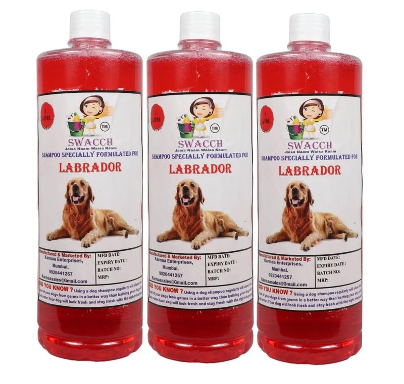 swacch Shampoo | Puppy Safe Shampoo | Labrador Dog Shampoo (1 Litre) (Pack of 3) Jasmine + Large White Bone | Dog Chew Bones | Teething chew Toy | Dental Teething | Combo Pack - Image 2