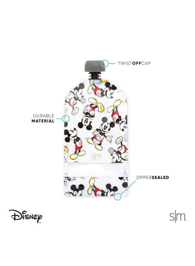 Simple Modern Simple Modern Disney Reusable Baby Food Pouches for Toddlers | BPA Free Plastic, Food Safe, Freezer Safe | Refillable for Applesauce Yogurt & Puree Squeeze Pouch | 10 pack | 5oz | Disney Princesses - Image 3