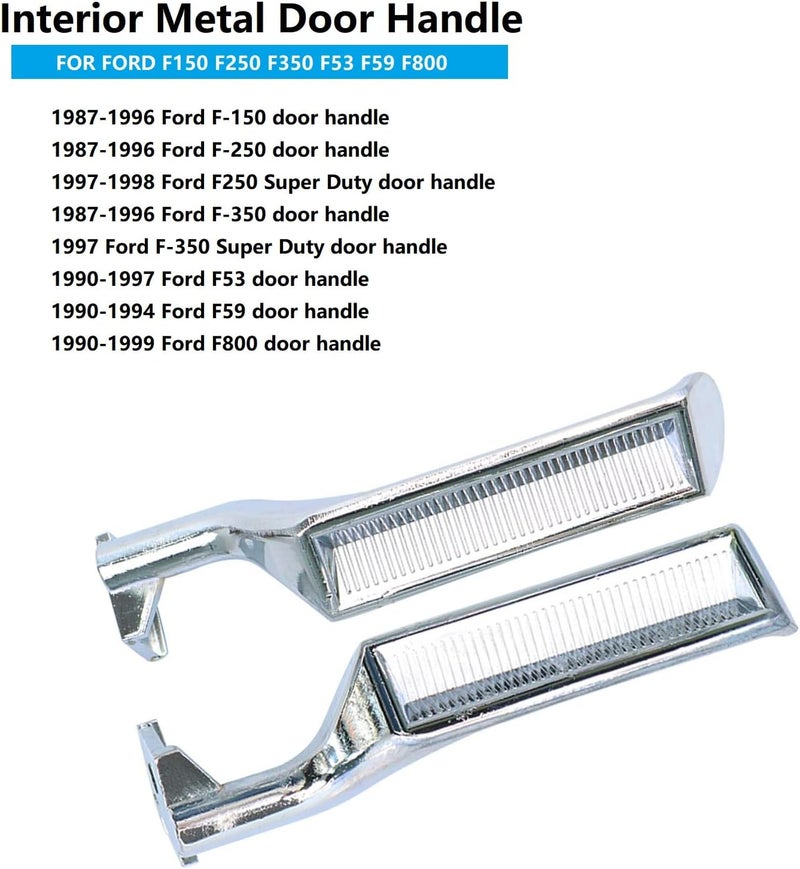 VKVXCLON Silver Interior Metal Door Handle for 1987-1996 Ford Bronco F150 F250 F350 F53 F59 F800 - Image 4