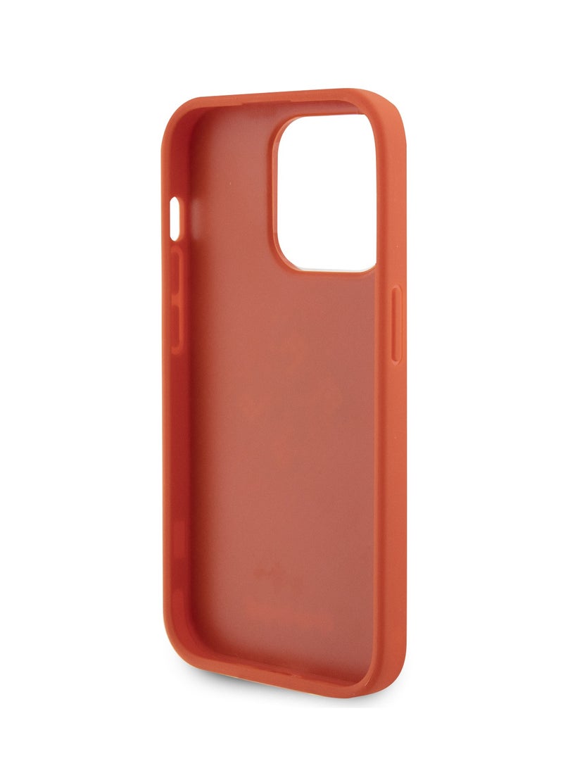 GUESS Perforated PU Leather Case with 4G Glitter for iPhone 15 Pro -Orange - Image 5