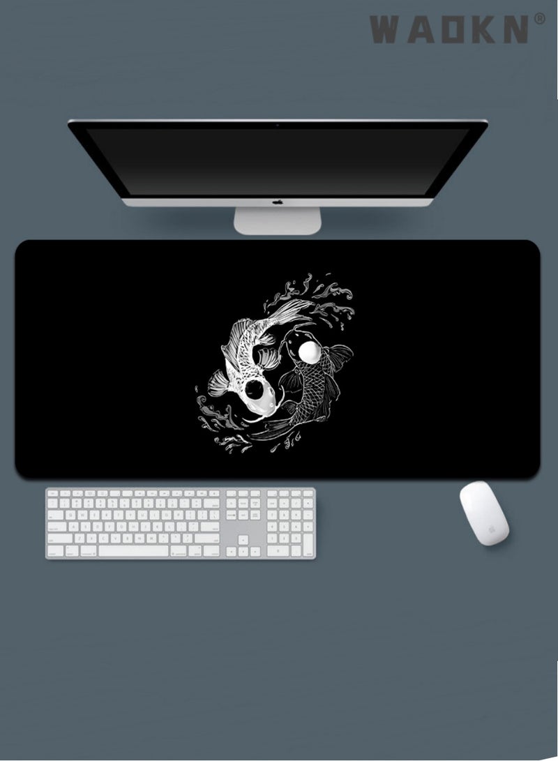 دبليو أيه أو كي أن لوحة ماوس ألعاب كبيرة الحجم مضادة للانزلاق، لوحة ماوس كبيرة للوحة المفاتيح، حصيرة مكتب بحواف مخيطة، لوحة ماوس إبداعية للغاية - Image 1