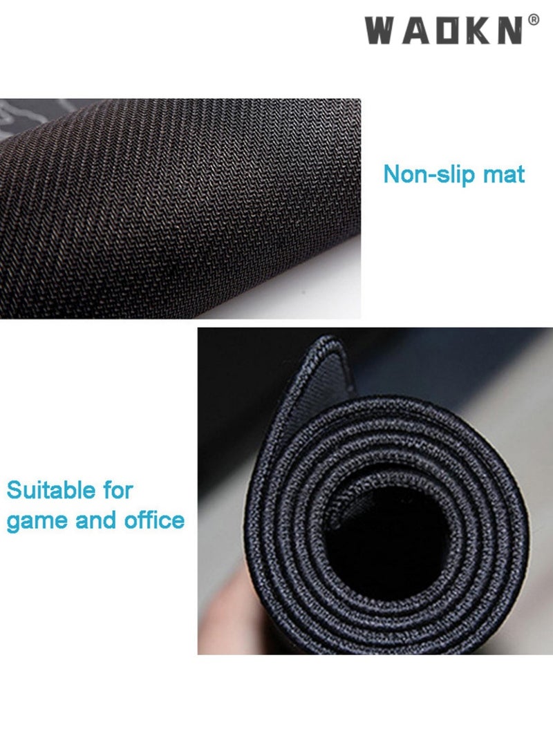 دبليو أيه أو كي أن لوحة ماوس ألعاب كبيرة الحجم مضادة للانزلاق، لوحة ماوس كبيرة للوحة المفاتيح، حصيرة مكتب بحواف مخيطة، لوحة ماوس إبداعية للغاية - Image 4