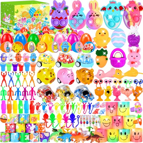 OCTERIC 360Pcs Colorful Prefilled Plastic Easter Set 120 Plactic Eggs Filled with 240 Assorted Toys Stickers Party Favors for Kids Boys Girls Toddlers Easter Eggs Hunt Basket Filler Stuffers Supplies - Image 1