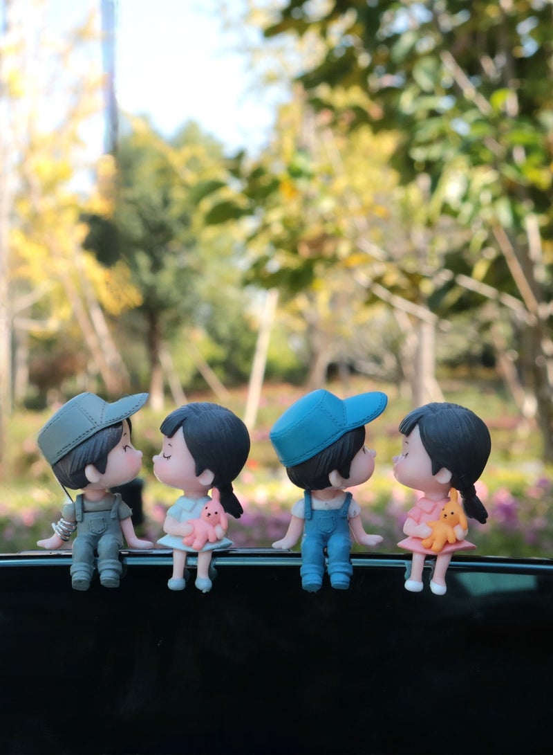 Generic Cute Cartoon Couples Action Figure Car Decoration Figurines Balloon Ornament , Auto Interior Dashboard Accessories ,Car Accessories For Boys Girls Gifts  - Image 4