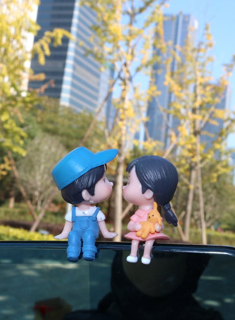 Generic Cute Cartoon Couples Action Figure Car Decoration Figurines Balloon Ornament , Auto Interior Dashboard Accessories ,Car Accessories For Boys Girls Gifts  - Image 1