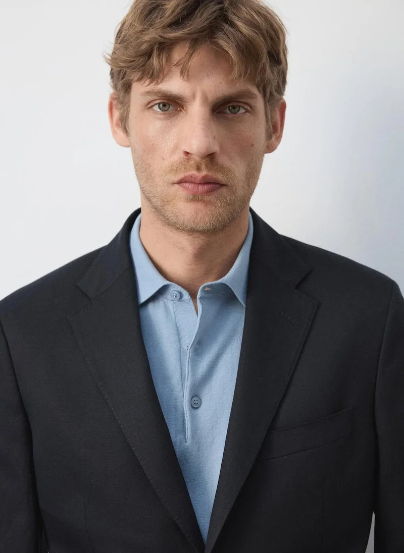 Mango Man 56-NAVY Amalfi Slim Fit Suit Jacket for Men | Best Price UAE