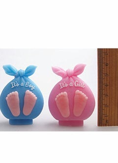 نيبمينينت Baby Shower Silicone Candle Mold, 3D Foot Soap Mold Fondant DIY Cake Decorating Candy Chocolate Mould (Boy & Girl)  - Image 5
