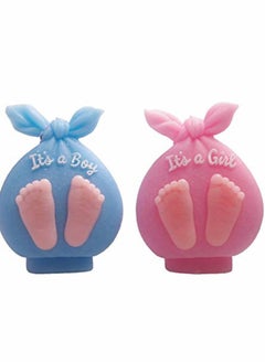 نيبمينينت Baby Shower Silicone Candle Mold, 3D Foot Soap Mold Fondant DIY Cake Decorating Candy Chocolate Mould (Boy & Girl)  - Image 1
