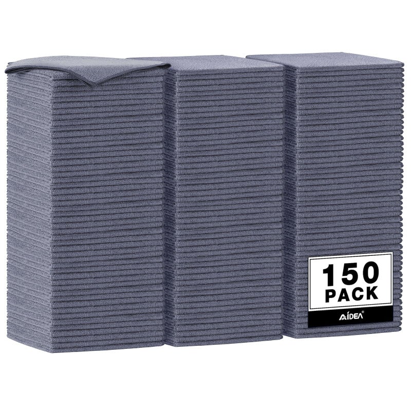 AIDEA Microfiber Cleaning Cloth Grey 150PK Microfiber Towels for Cars Premium Car Cloths Dusting Cloth Lint Free Cleaning Rags for SUVs House Kitchen Window Workshops1212 - Image 2