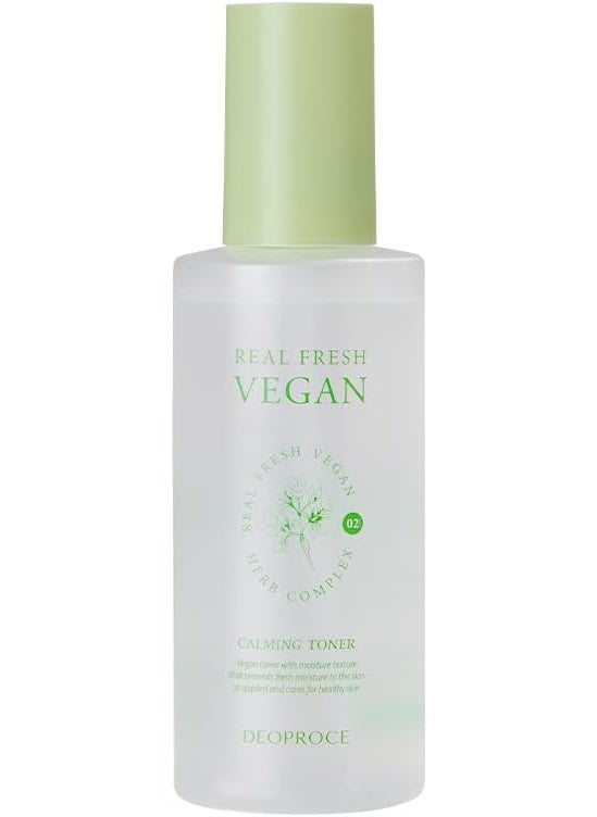 DEOPROCE Deoproce Real Fresh Vegan Calming Toner 200 ml Korean Skincare Rosemary Jasmine Chamomile Sage Lavender Extracts 