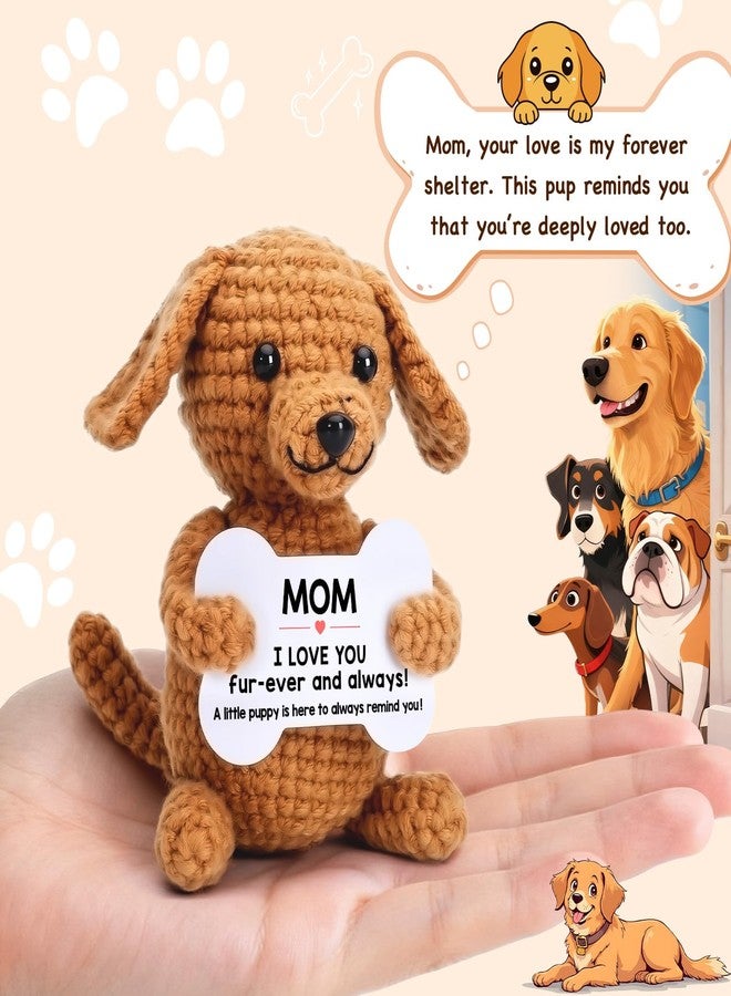 Wilbrea Funny Dog Mothers Day Mom Gifts from Daughter Son, New Bonus Step Mom Mama Mother in Law Gifts Ideas, Happy Birthday Presents Mini Cute Cool Stuff Things I Love You Mommy, Small Fun Crochet Dog Puppy - Image 2