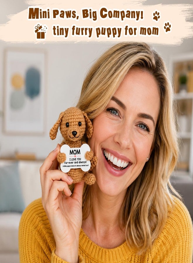 Wilbrea Funny Dog Mothers Day Mom Gifts from Daughter Son, New Bonus Step Mom Mama Mother in Law Gifts Ideas, Happy Birthday Presents Mini Cute Cool Stuff Things I Love You Mommy, Small Fun Crochet Dog Puppy - Image 5