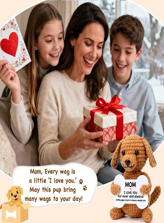 Wilbrea Funny Dog Mothers Day Mom Gifts from Daughter Son, New Bonus Step Mom Mama Mother in Law Gifts Ideas, Happy Birthday Presents Mini Cute Cool Stuff Things I Love You Mommy, Small Fun Crochet Dog Puppy - Image 4