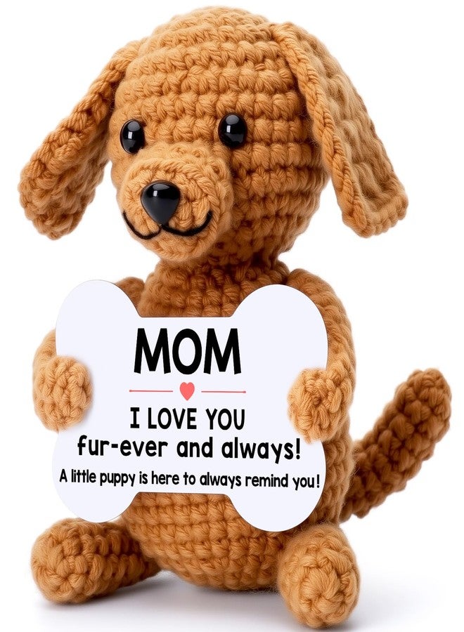 Wilbrea Funny Dog Mothers Day Mom Gifts from Daughter Son, New Bonus Step Mom Mama Mother in Law Gifts Ideas, Happy Birthday Presents Mini Cute Cool Stuff Things I Love You Mommy, Small Fun Crochet Dog Puppy - Image 1