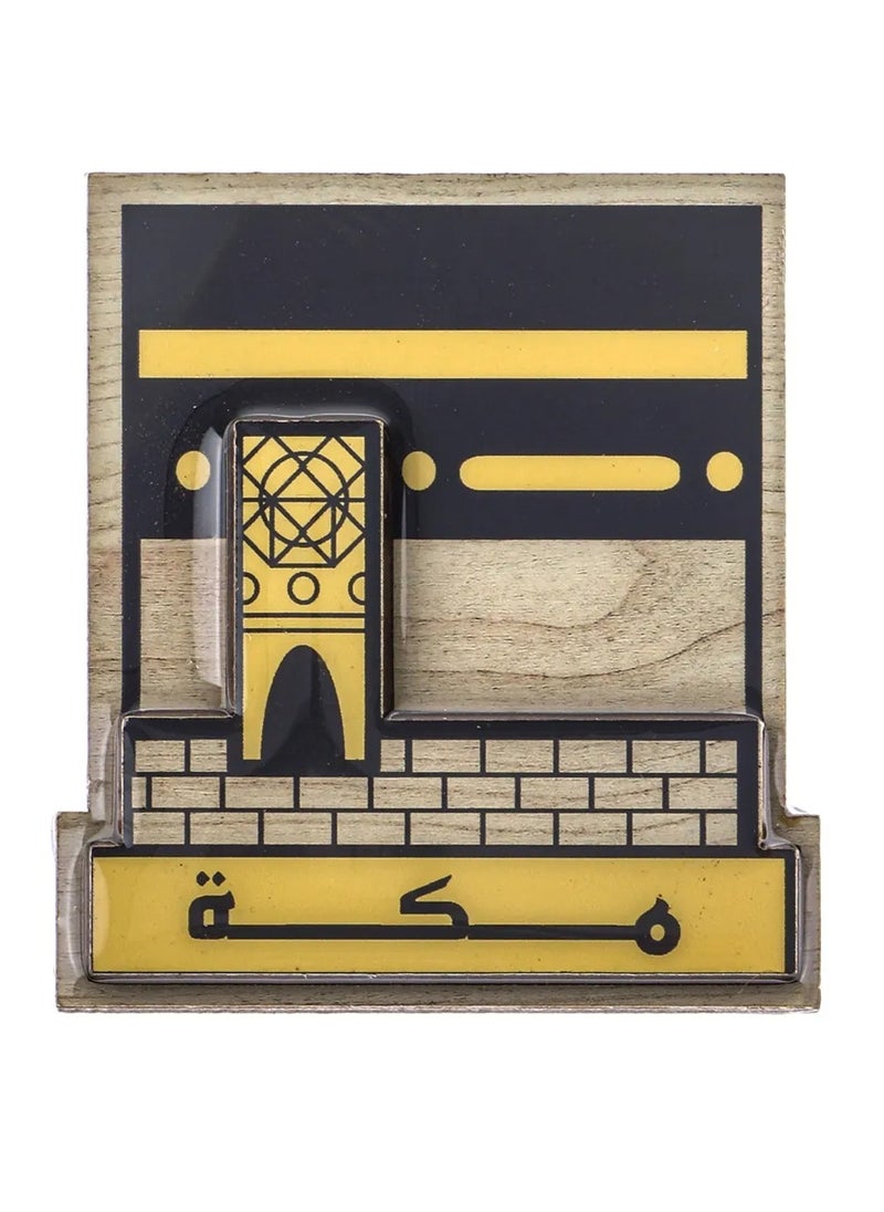 SHABABUNA x HNAK Fridge Magnet by Shababuna X Hnak comes with the phrase Makkah and a print of Kaaba and is inspired by Saudi landmarks | High Quality and Long Lasting | made in Saudi Arabia - SDAT-2  - Image 1