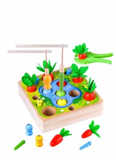 Y&D Montessori Toys for Toddlers Carrot Harvest Shaped & Size Matching Game Fine Motor Skill Wooden 3 4 5 Year Old Boys and Girls Baby Preschool Learning Best Gift  - Image 1