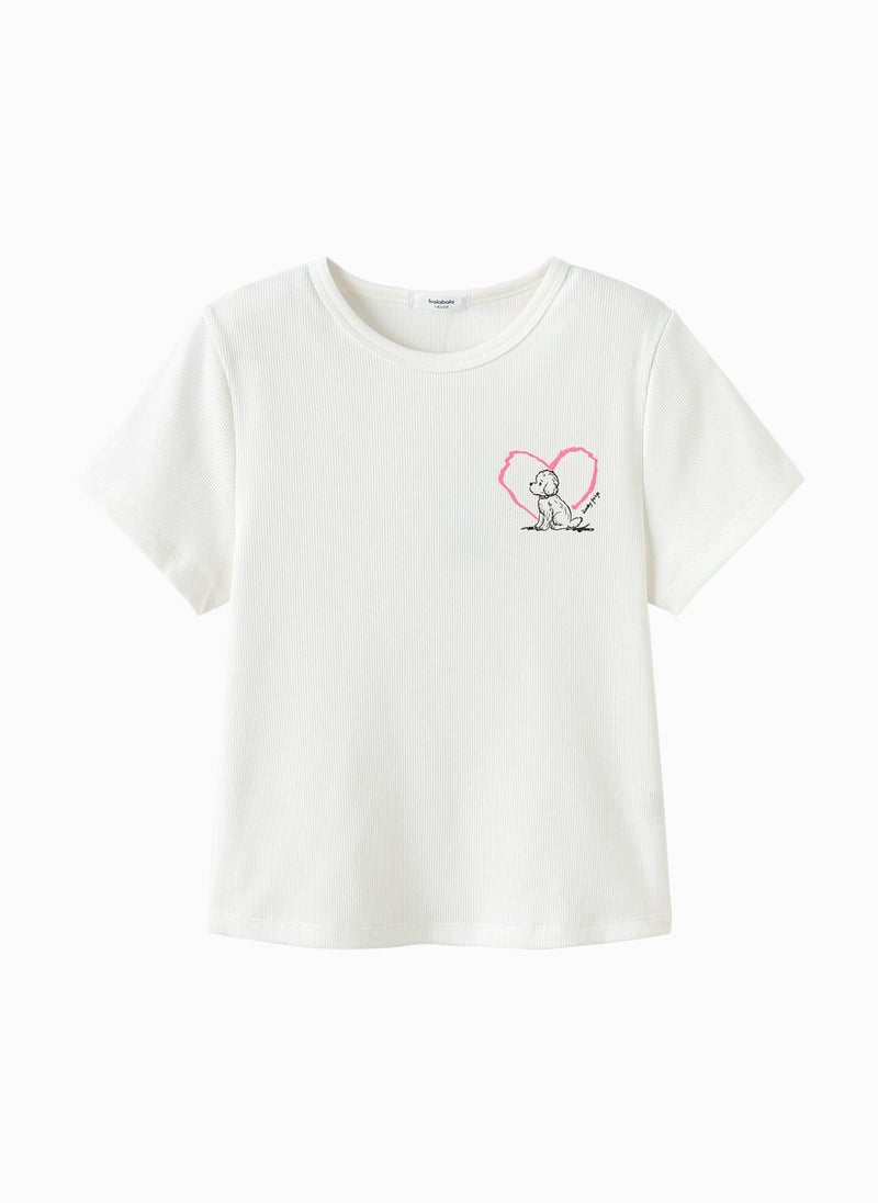 Balabala Kids Girls Round neck short-sleeved T-shirt - Image 1